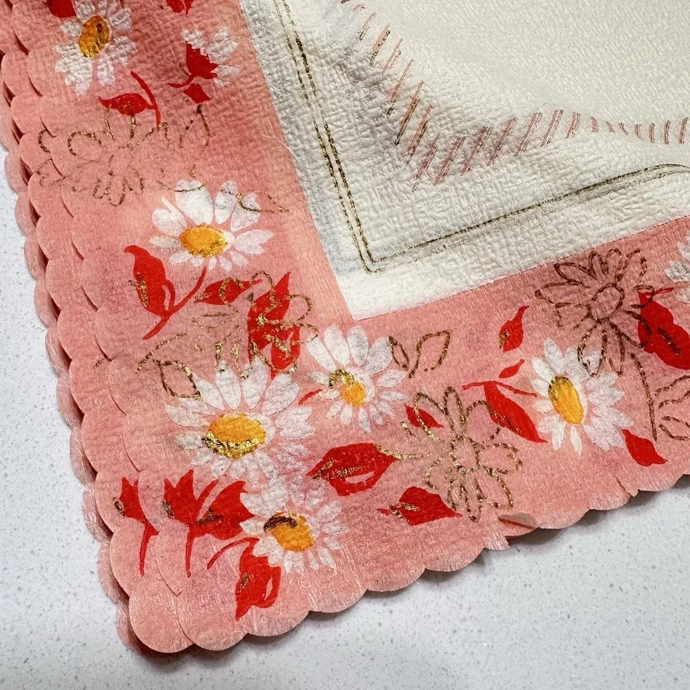 Gorgeous Vintage Floral Tissue Paper Napkin Handkerchief Sets Made in‎ Germany